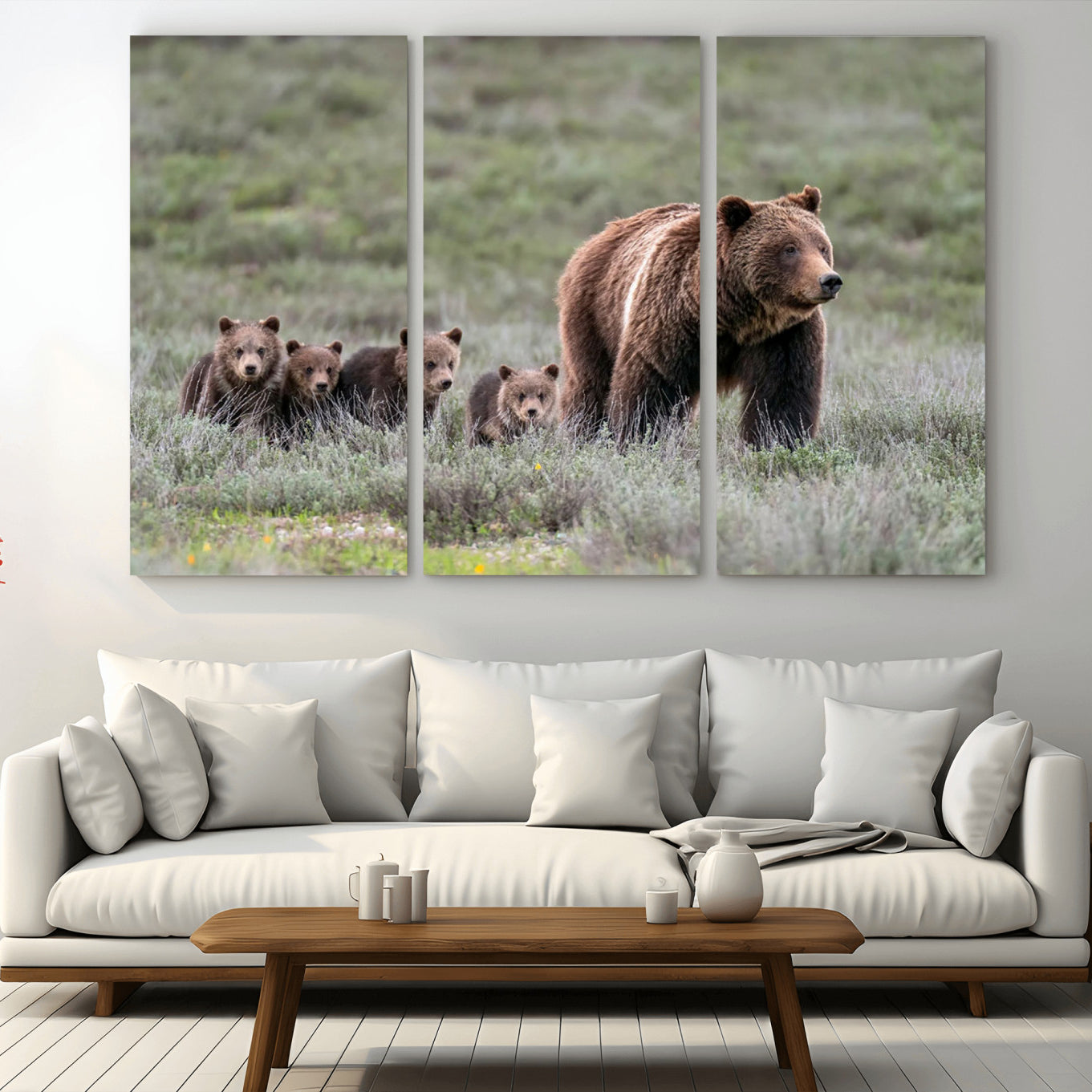 -Wildlife Photography of 399 Grizzly Bear Cubs | Queen of the Tetons Canvas Wall Art Print