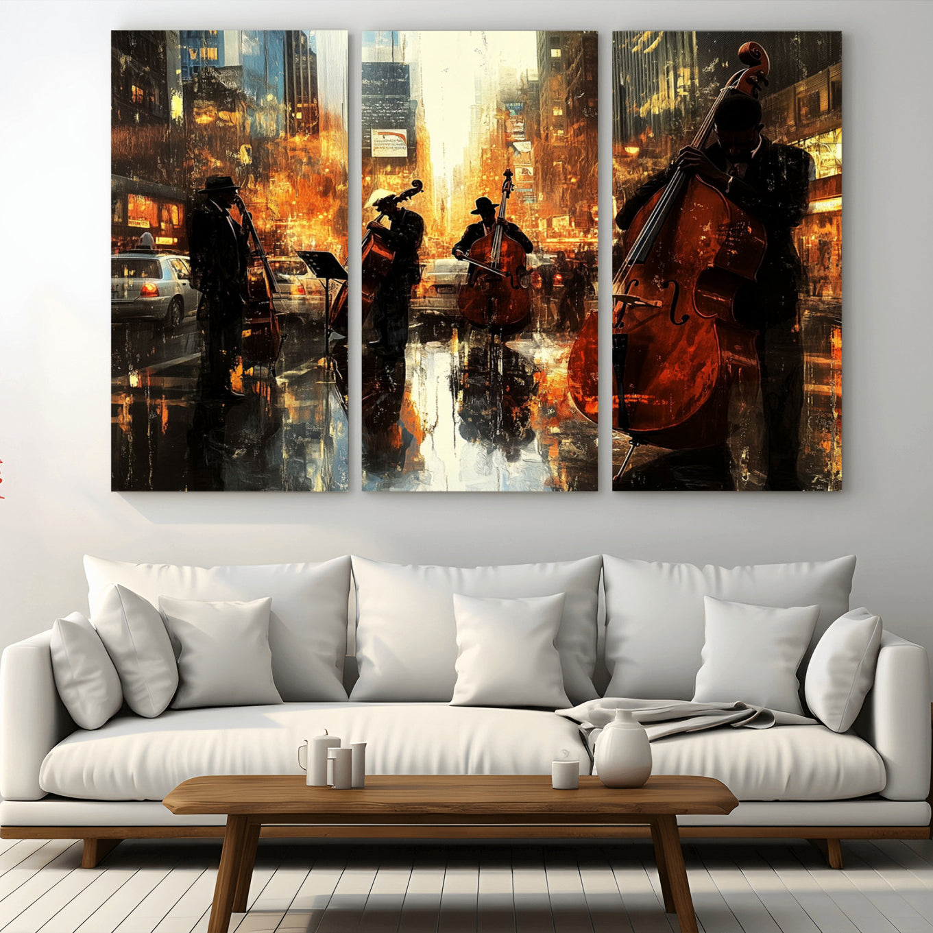 -African American Abstract Jazz Wall Art - Framed Abstract Music Canvas - Colorful Instrument Canvsa