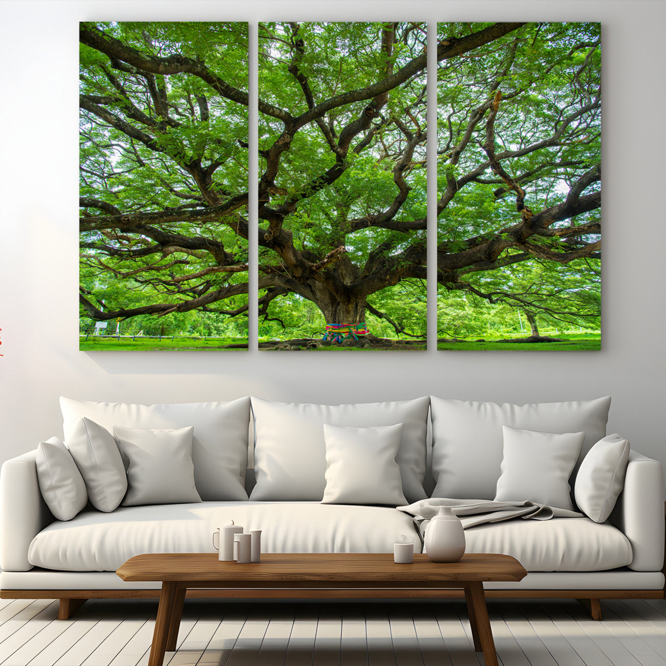 Angel Oak Tree Wall Art Canvas Print – Majestic Tree Landscape, Nature-Inspired Rustic Woodland Decor, Framed Artwork for Home, Office
