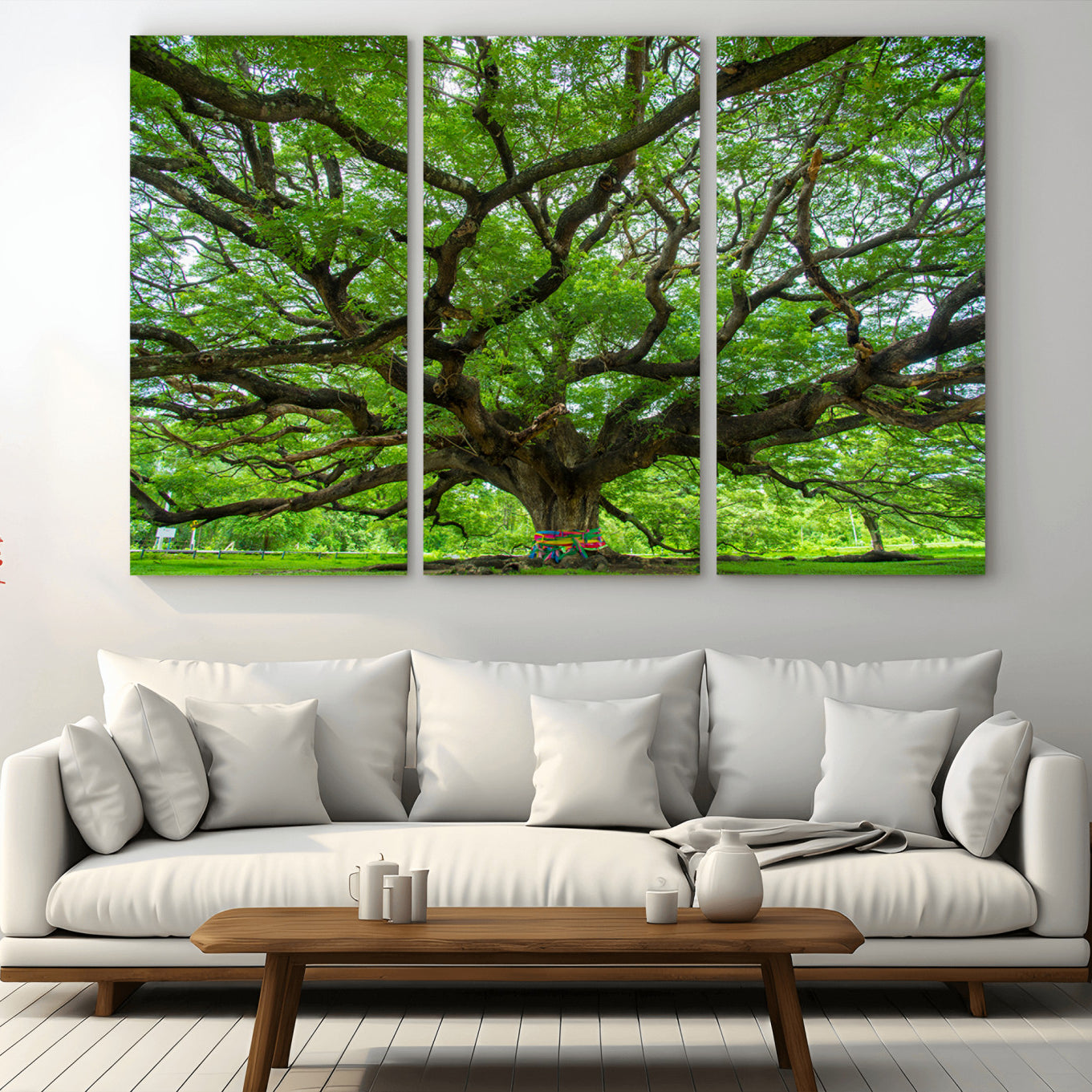 16118389-MGV-CV-36X24-Oak Tree Wall Art Print, Forest Canvas Wall Art for Home and Office, Framed Angel Oak Tree Canvas