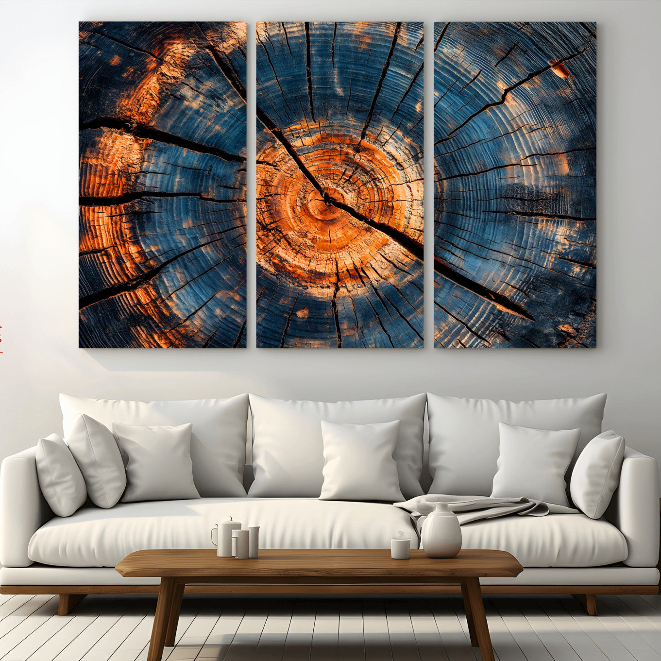 81894502-MGV-CV-36X24-Burnt Wood Wall Art Canvas Print – Framed Aged Timber Rustic Tree Artwork Perfect for Home, Office, Living Room