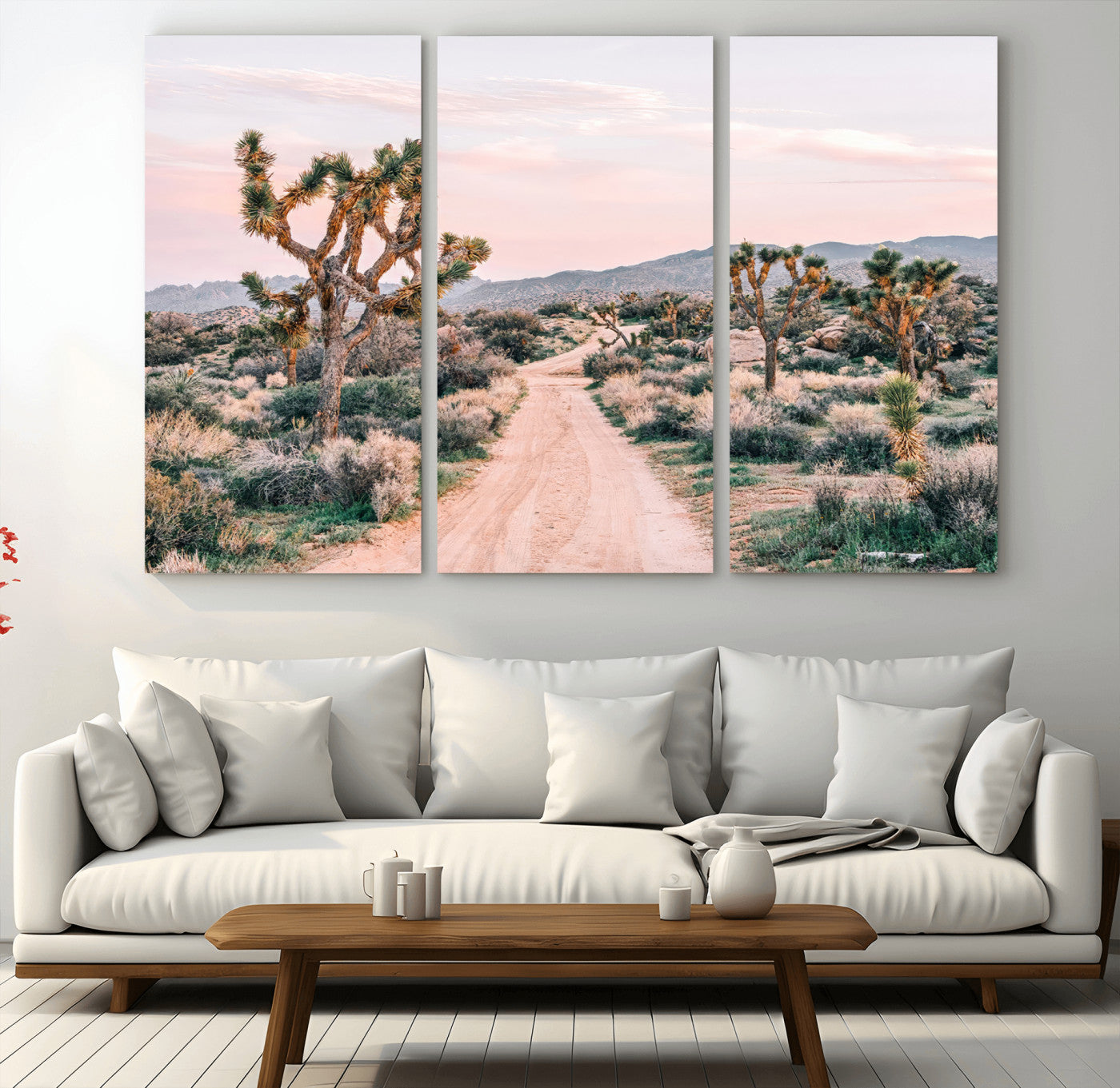 12540952-MGV-CV-36X24-Joshua Tree Wall Art Canvas Print – Framed Desert Road Scene with Sunset Artwork for Home, Office, Living Room