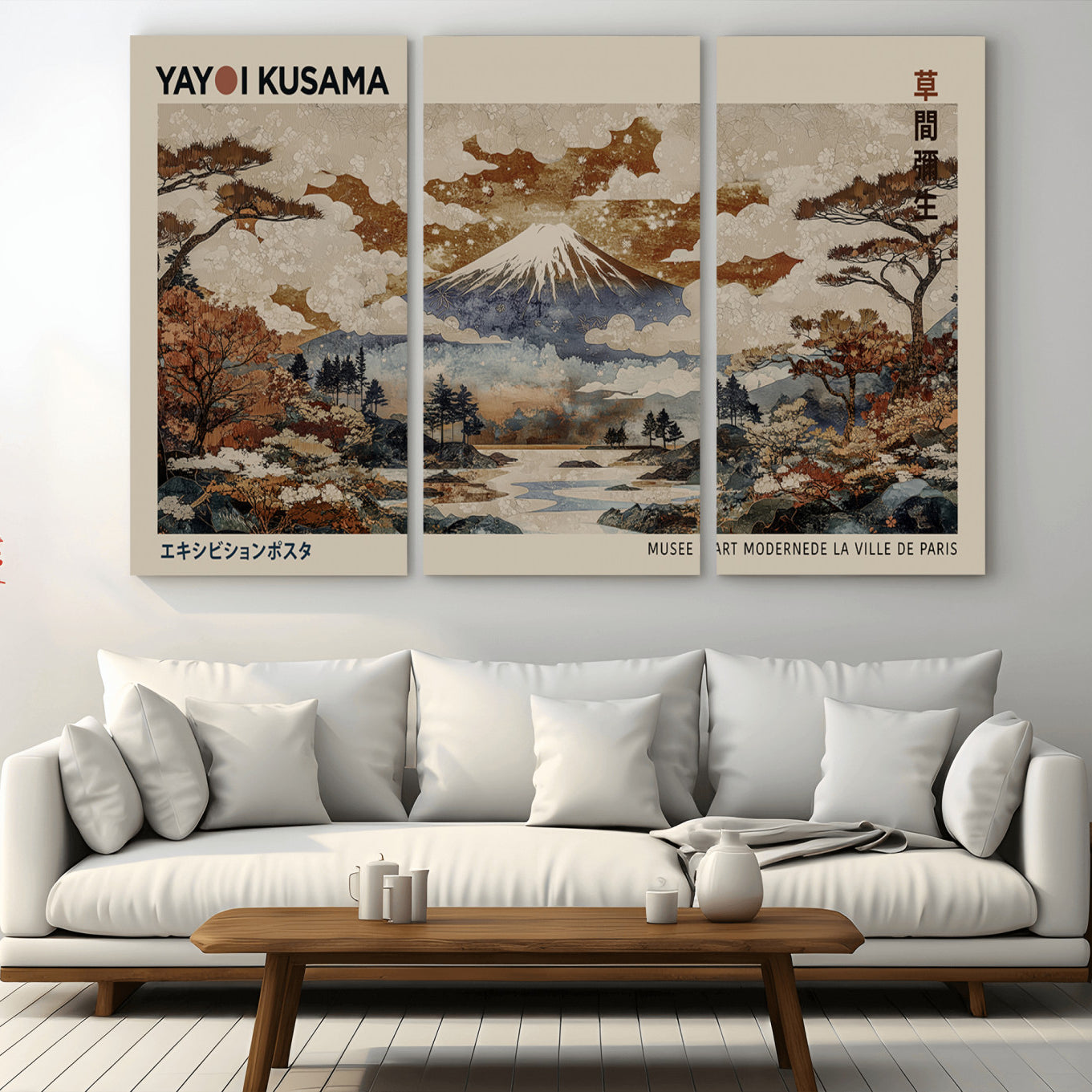 -Yayoi Wall Art: Transform Your Space, Modern Japanese Wall Art Print Yayoi Kusama Canvas Wall Art