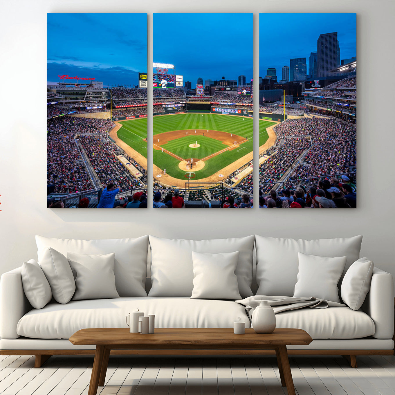 -Target Field Stadium Wall Art Canvas Print – Minnesota Twins Baseball Team Iconic Ballpark Scene for home, office