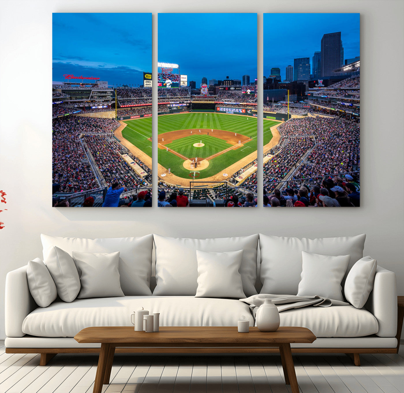77273035-MGV-CV-36X24-Target Field Stadium Wall Art Canvas Print – Minnesota Twins Baseball Team Iconic Ballpark Scene for home, office