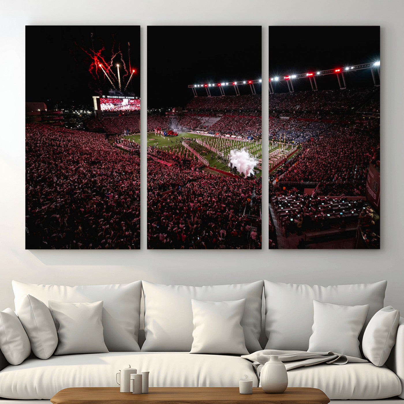 60690191-MGV-CV-48X32-3P - William Brice Stadium Wall Art Print – Baseball Game Room Artwork Print for Basement Dorm, Home, Office