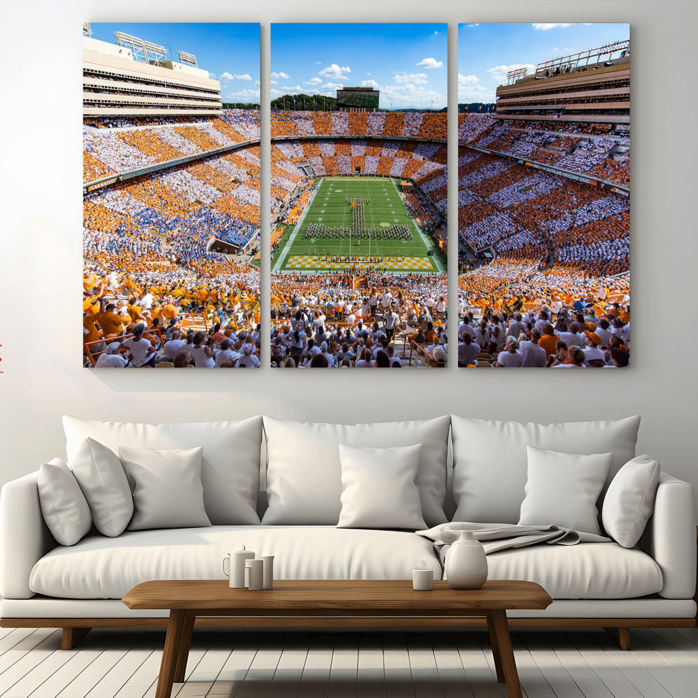 77097951-MGV-CV-48X32-3P-Tennessee Neyland Stadium Wall Art, Sports Arena Canvas Print, Panoramic Stadium Artwork for Home, Office