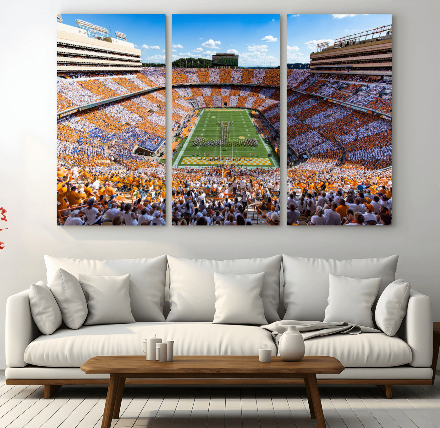 64238859-MGV-CV-48X32-3P-Tennessee Neyland Stadium Wall Art, Sports Arena Canvas Print, Panoramic Stadium Artwork for Home, Office