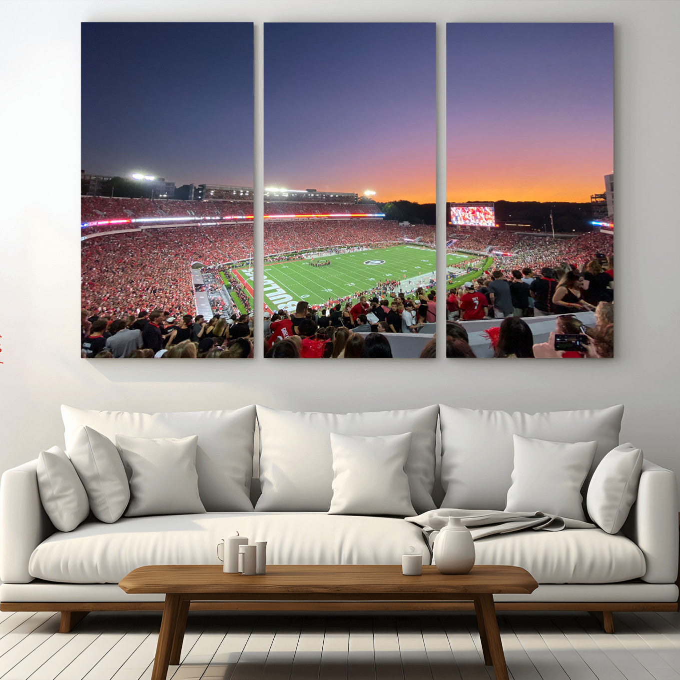 25139565-MGV-CV-48X32-3P-Dooley Stadium Wall Art Print, Sports Arena Canvas Wall Art, Dooley Field at Sanford Stadium Canvas