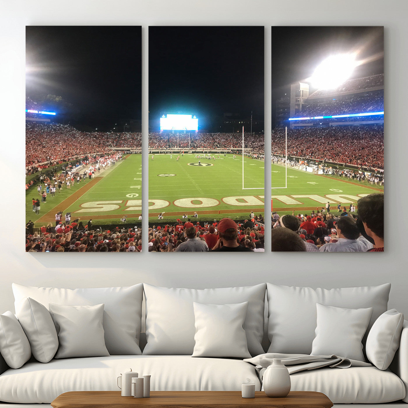 16230786-MGV-CV-48X32-3P - Dooley Stadium Wall Art, Sports Arena Panoramic Canvas Print, Modern Stadium Landscape Artwork for Home, Office