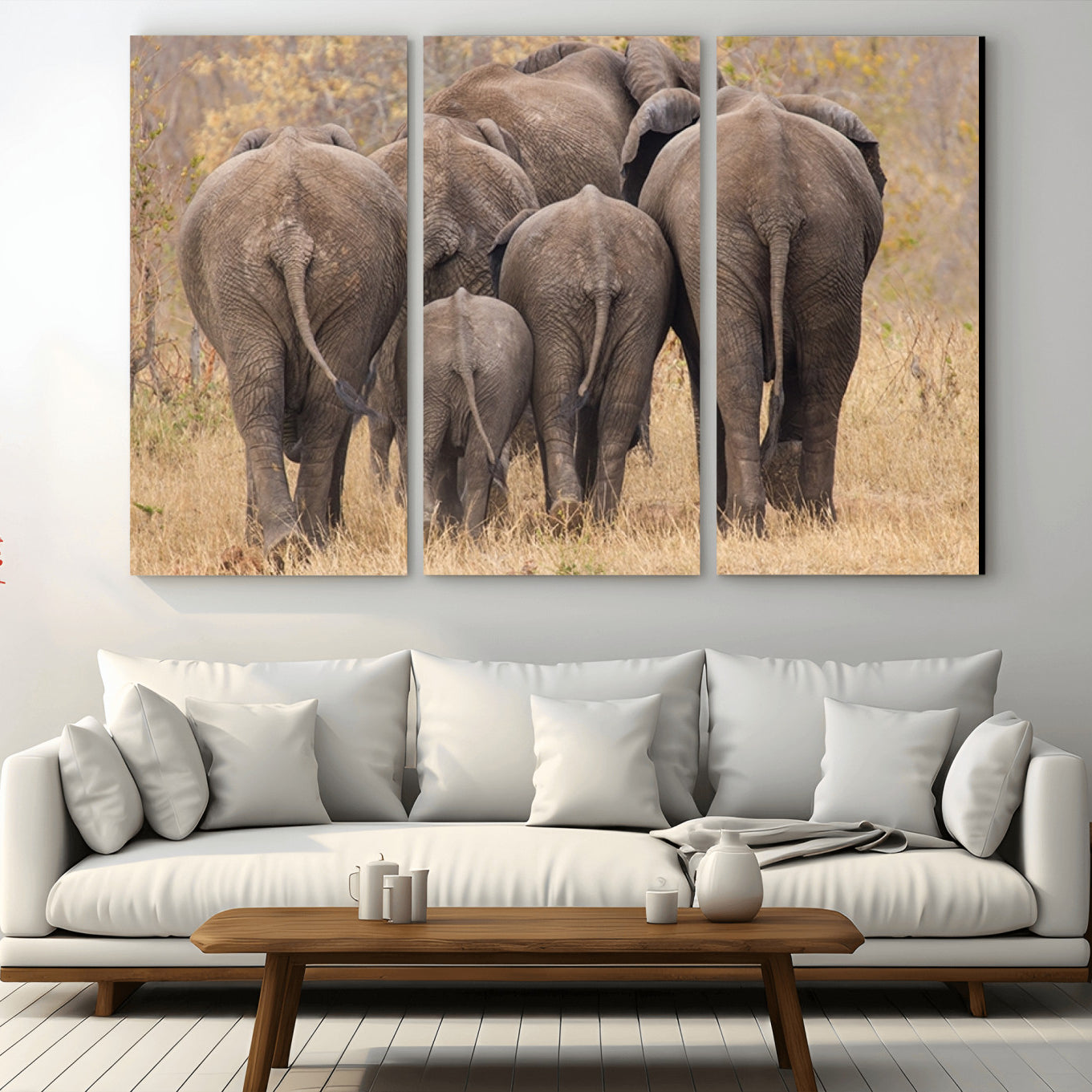 -Wild Elephant Wall Art Canvas Print