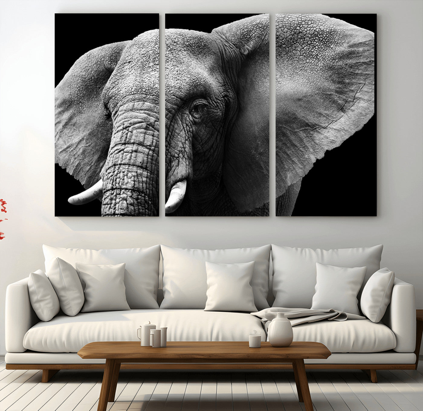 27820-MGV-CV-36X24-Big Elephant Close Up Wall Art Canvas Print