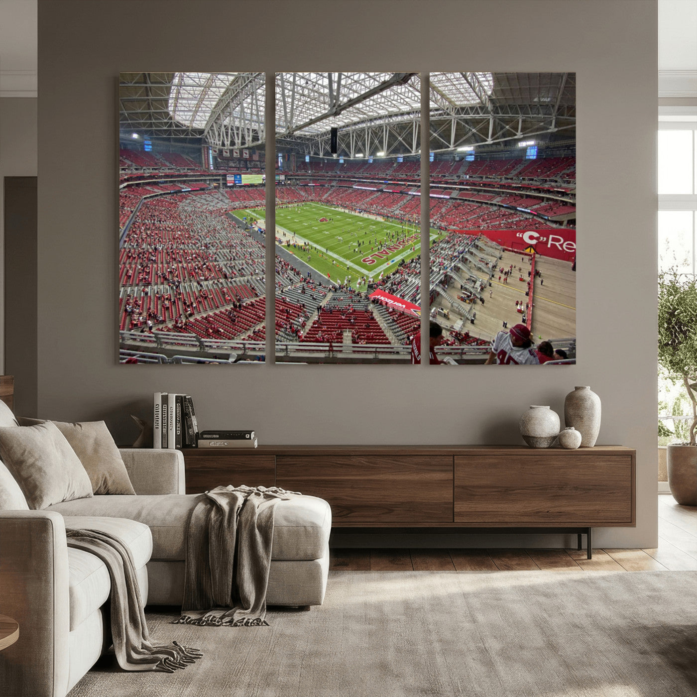 30579717-MGV-CV-36X24 - State Farm Stadium Canvas Wall Art, Arizona Cardinals Football Stadium Print, Glendale NFL Arena Panorama Artwork