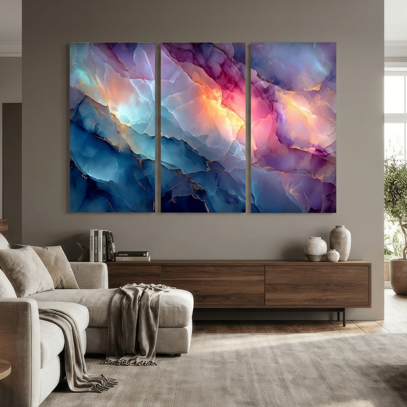 28163849-MGV-CV-36X24 - Colorful Abstract Canvas Wall Art Print, Vibrant Popup Color Art Print