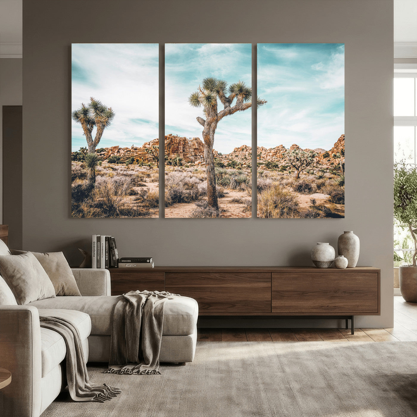 41451127-MGV-CV-36X24 - Joshua Tree National Park Canvas Wall Art Print, Desert Landscape Photography, Southwest Nature Decor - Ready to Hang