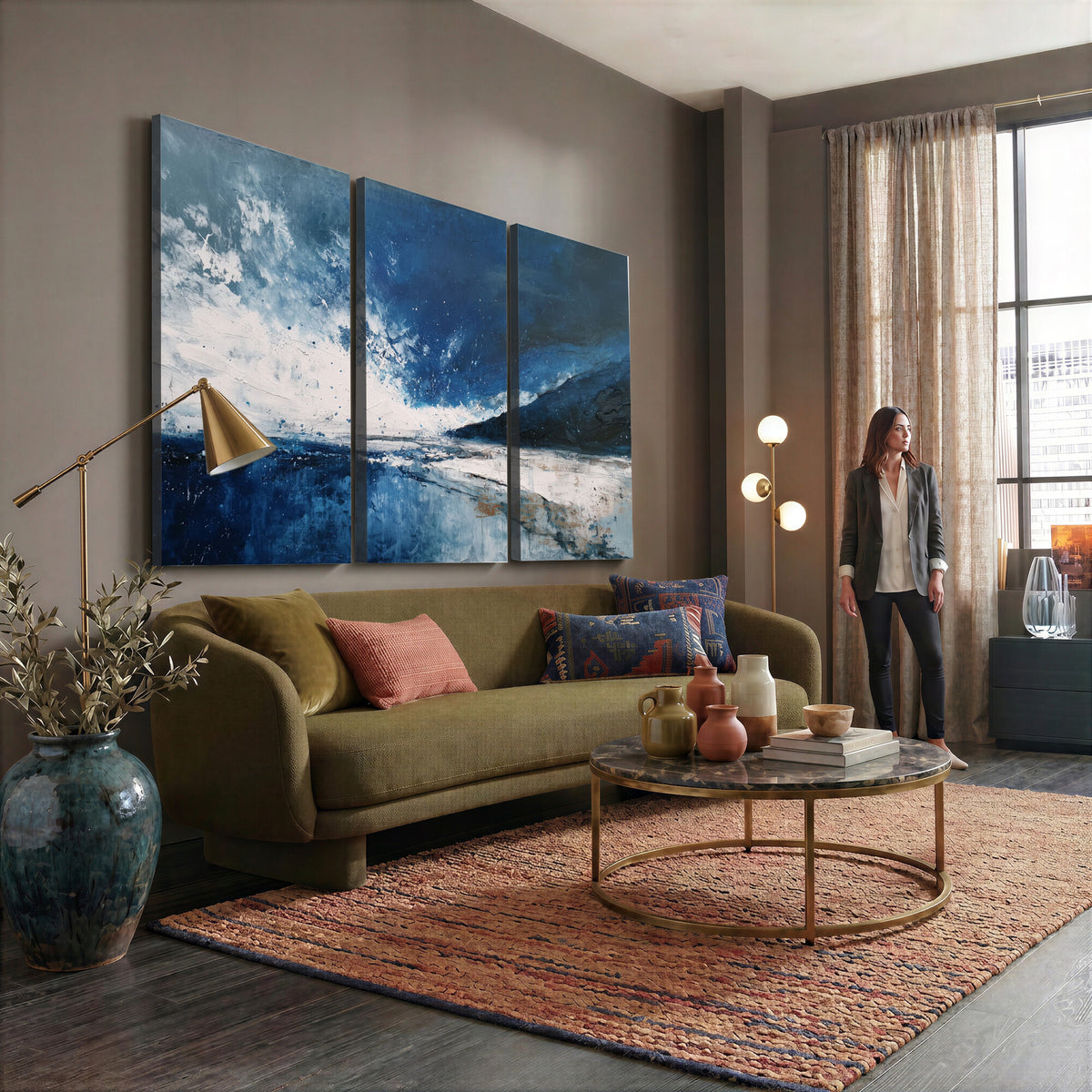 76136620-MGV-CV-36X24 - Extra Large Abstract Wall Art Canvas Print