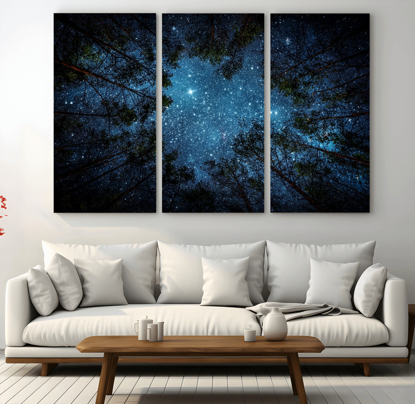 -Forest and Stars Wall Art Canvas Print