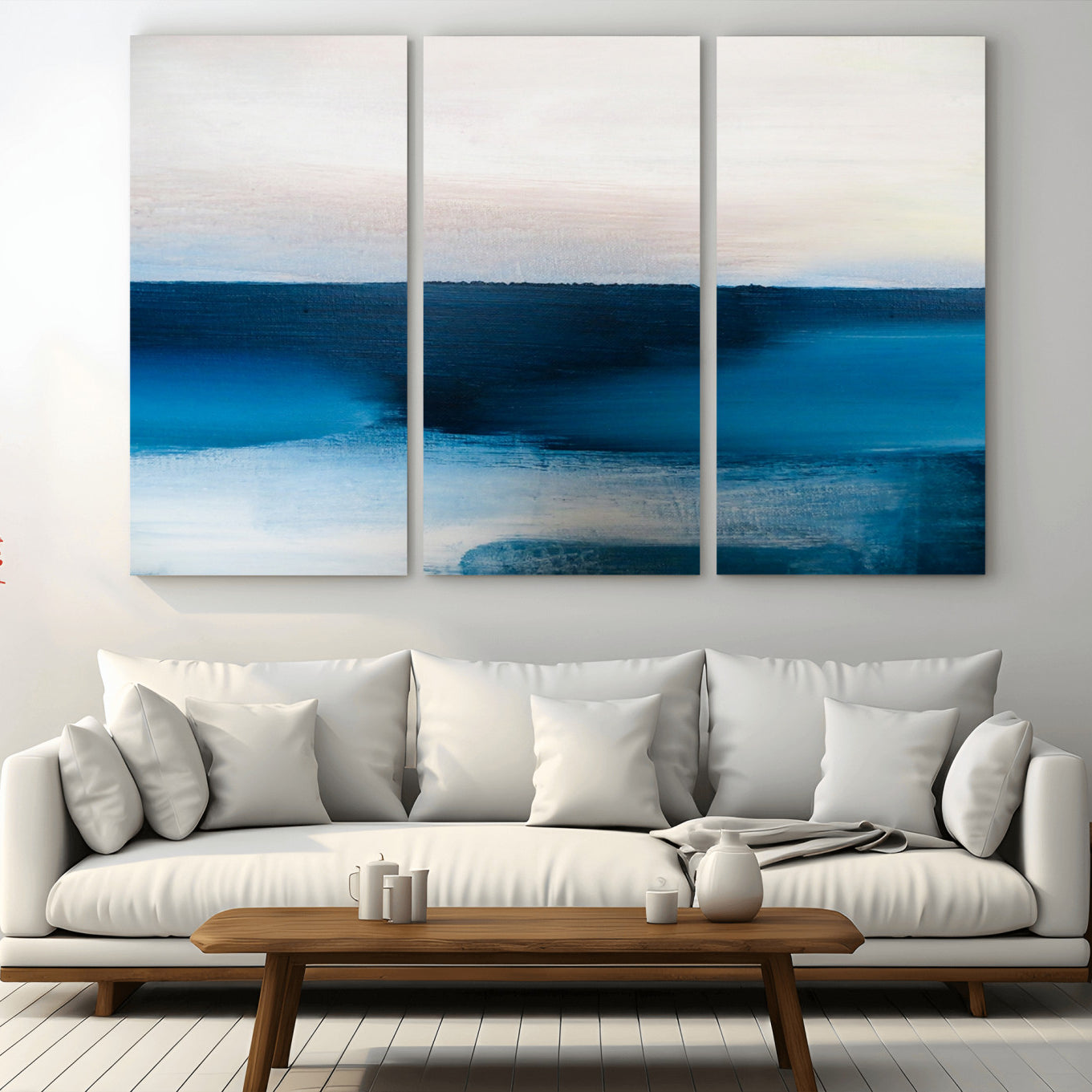 72452-MGV-CV-36X24-Dark Blue Abstract Wall Art Canvas Print
