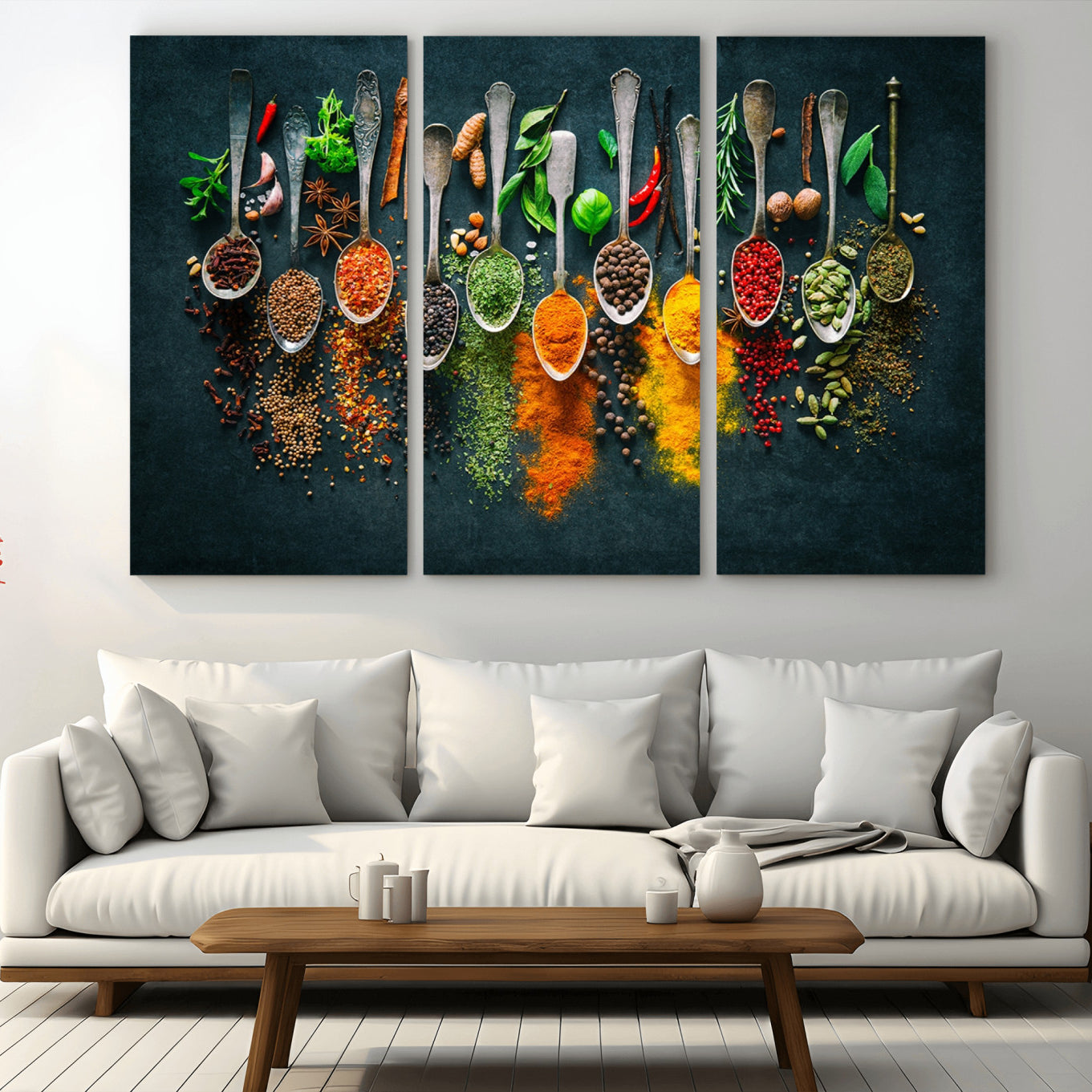 -Herbs and Spices Kitchen Wall Art Canvas Print