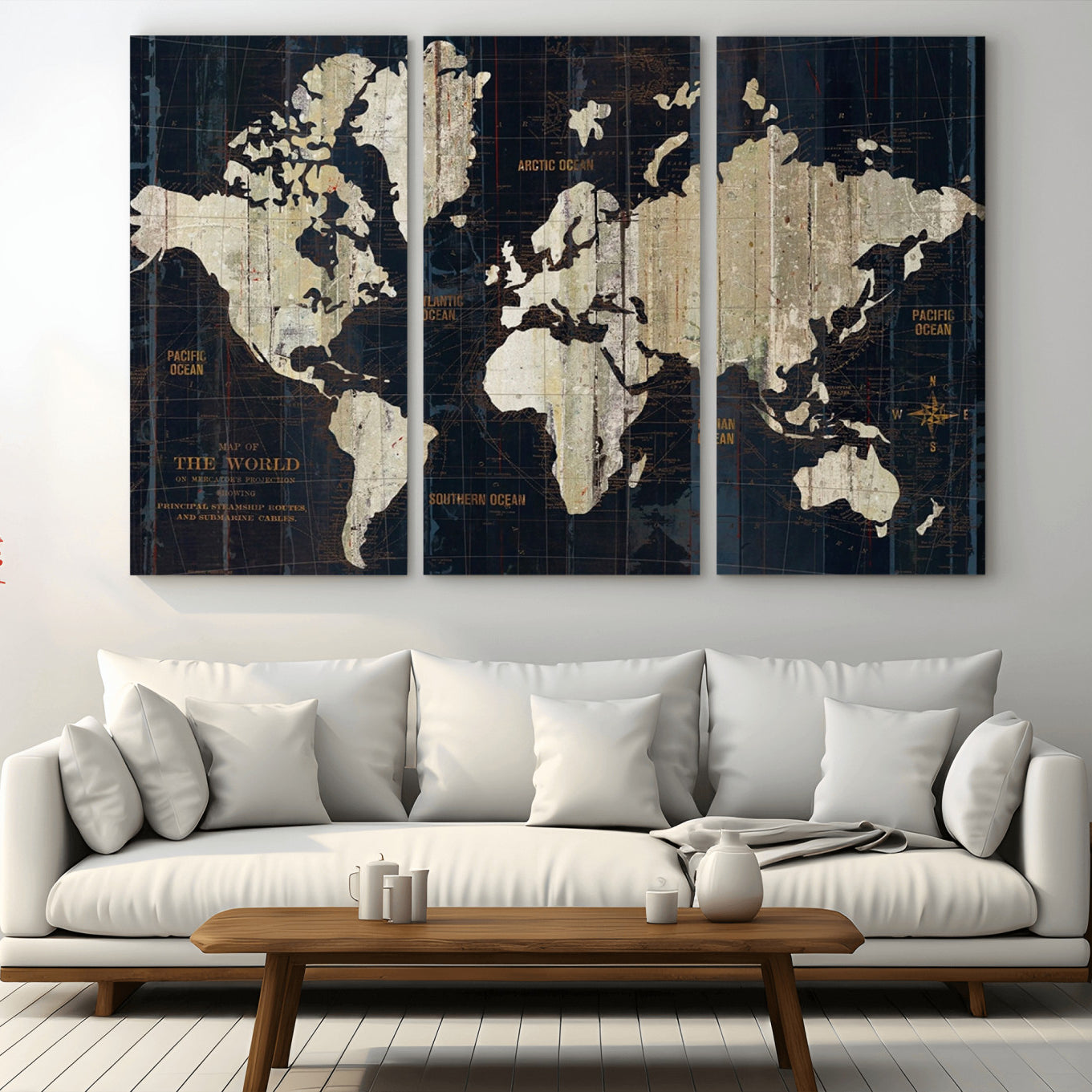 -Push Pin World Map Canvas Print – Travel Tracker Wall Art for Couples, Perfect Anniversary Gift for Home or Office Decor