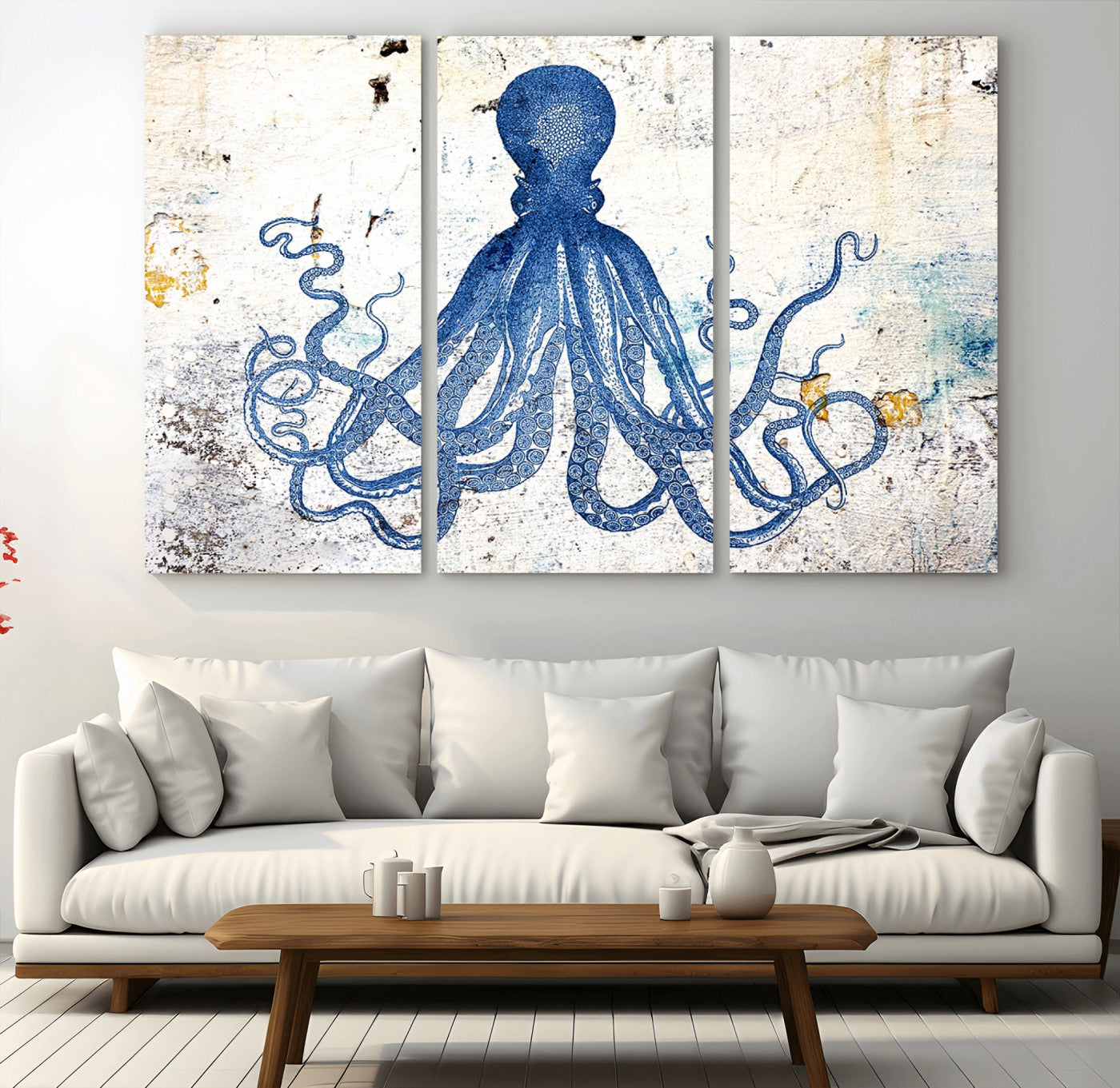 38211-MGV-CV-36X24-Octopus Canvas Wall Art | Coastal Marine Life Artwork for Living Room, Bedroom, or Office |