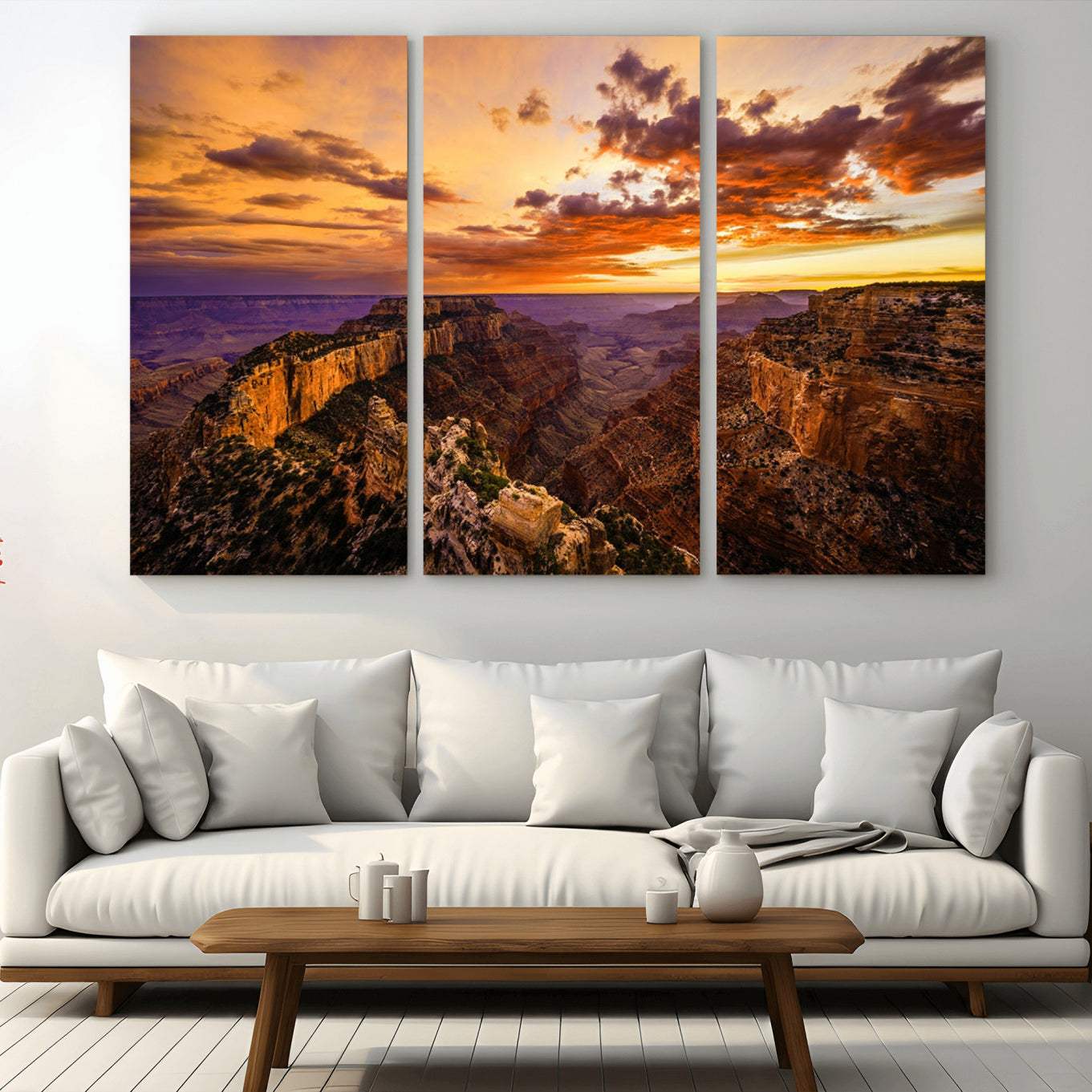 -Mesmerizing Sunset from Grand Canyon Nal Park Wall Art, Grand Canyon Canvas Print