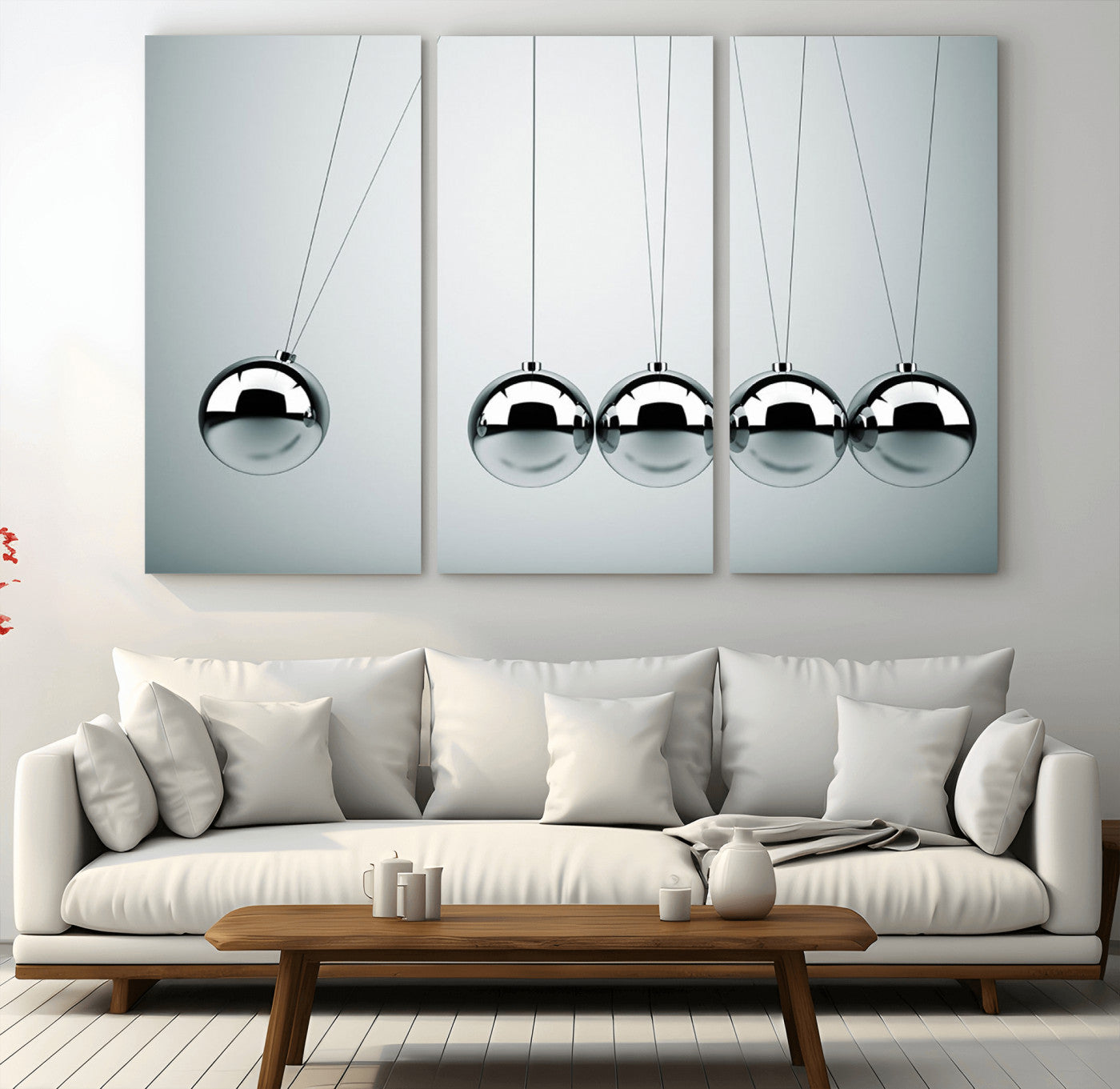 -Newton's Cradle Wall Art Canvas Print, Framed Newton Cradle Wall Art