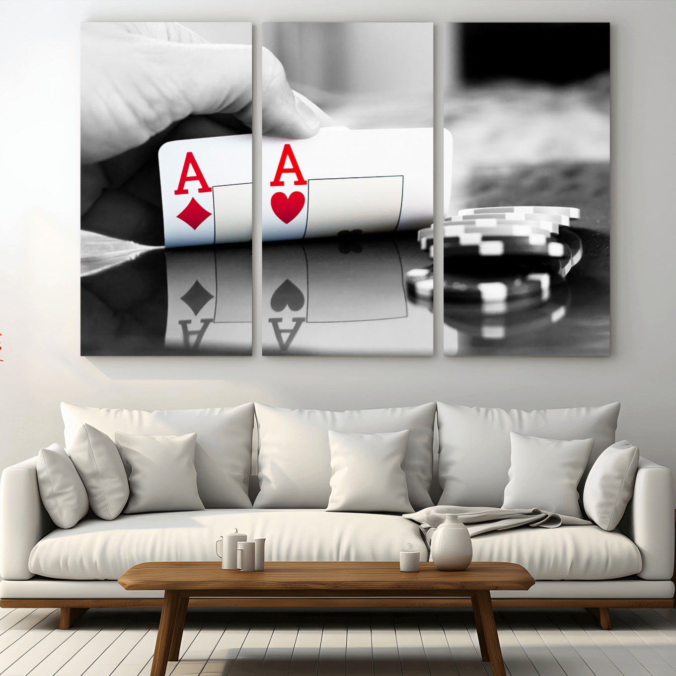 -Aces Poker Art Poker Game Wall Art Canvas Print