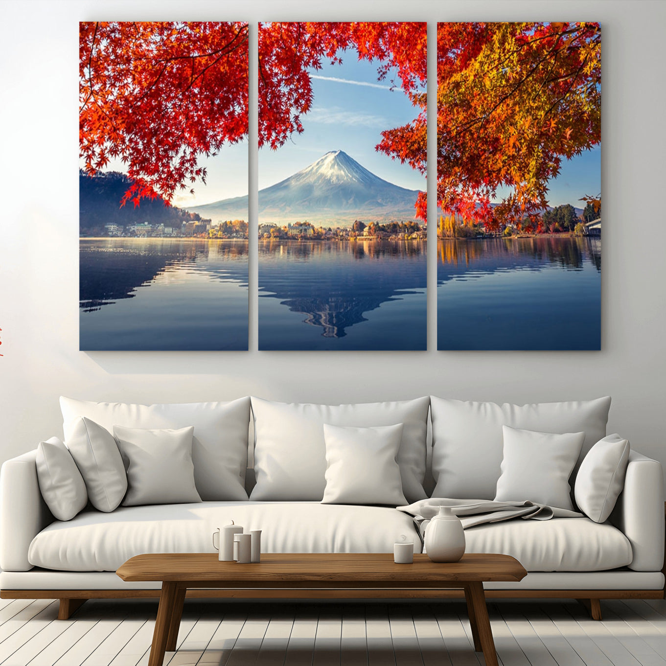 -Mount Fuji Canvas Wall Art Japan Autumn Mountain Canvas Print Wall Art