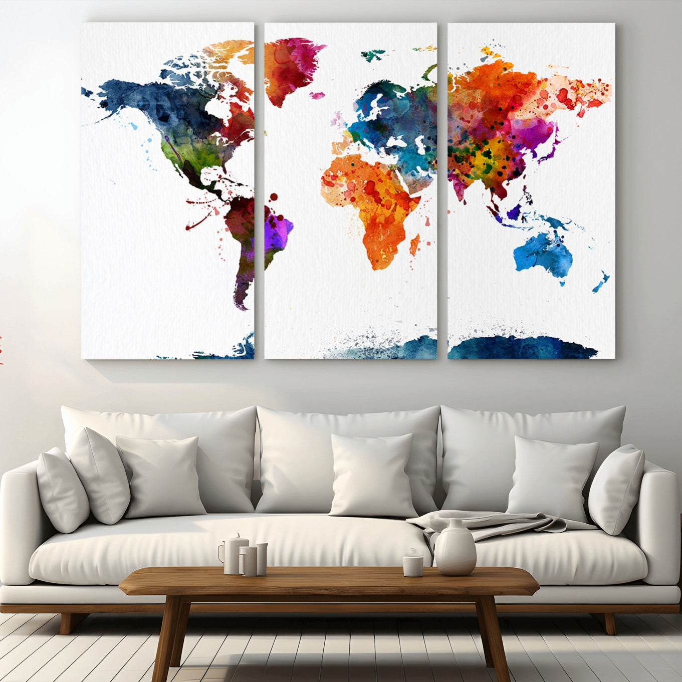 -Push Pin World Map Canvas Print – Travel Tracker Wall Art for Couples, Perfect Anniversary Gift for Home or Office Decor