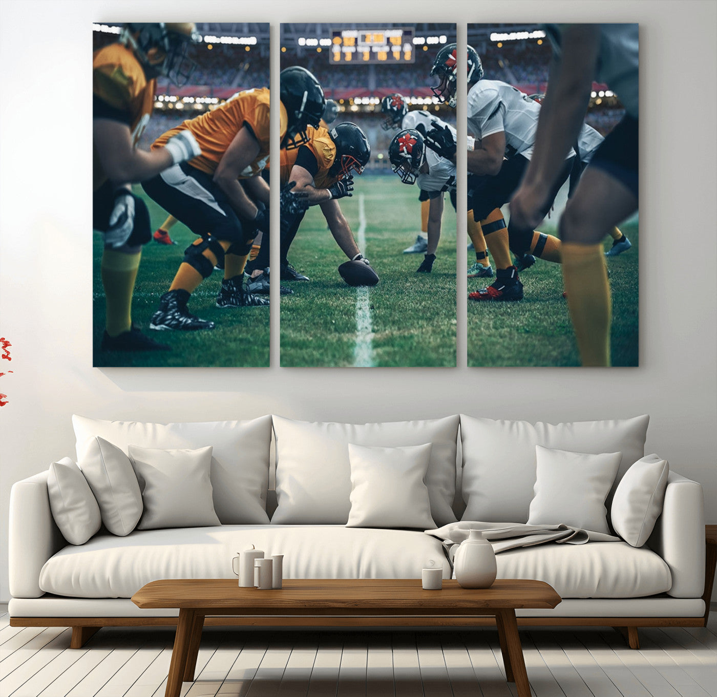 -American Football Playing Wall Art Canvas Print