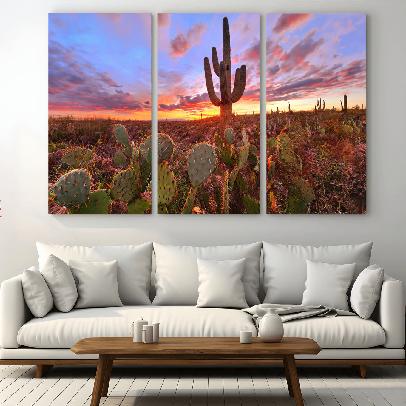 -Arizona Desert Sunset Wall Art Canvas Print