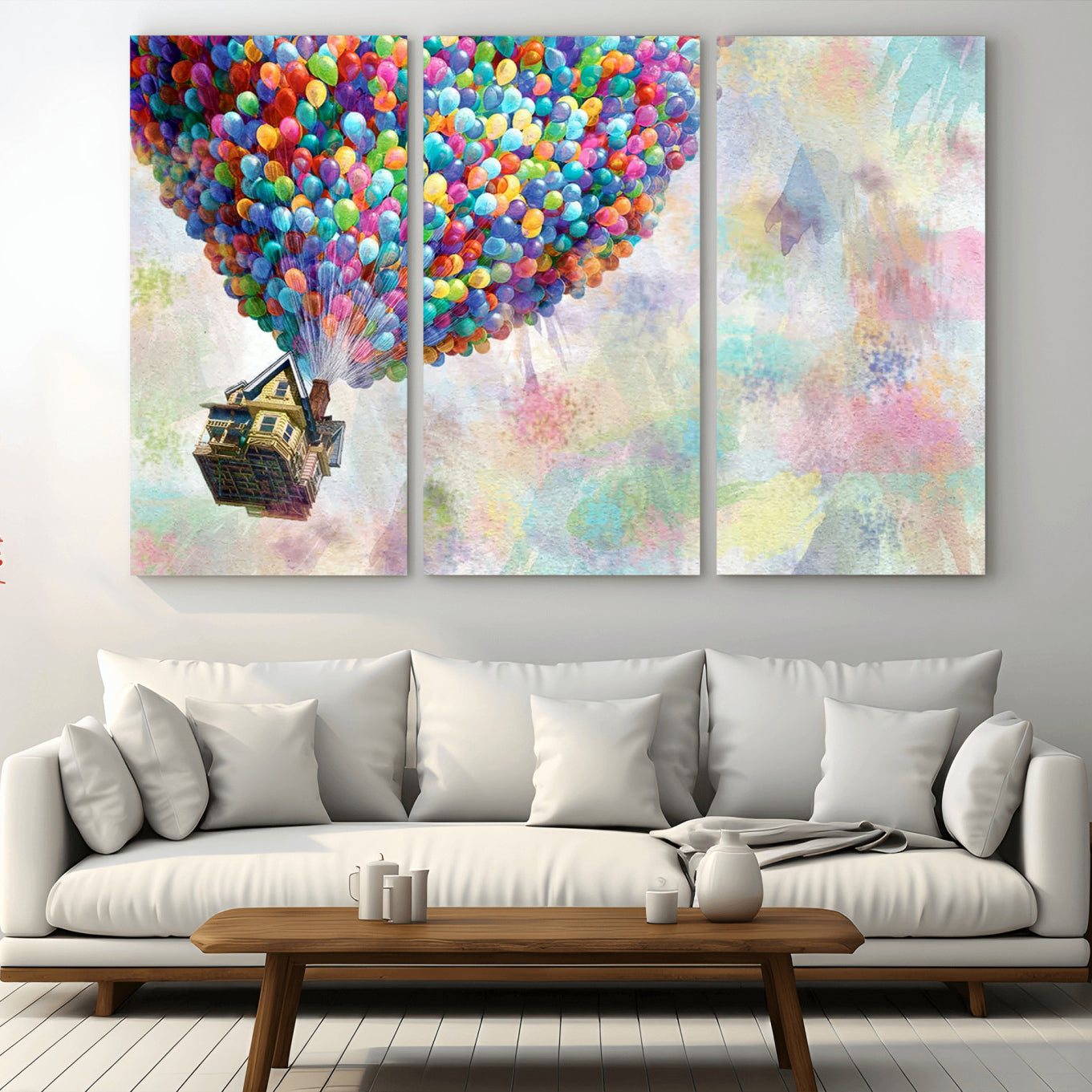 -Up Pixar Poster, Look Up Pixar Wall Art, Up Pixar Canvas, Kids Play Game Room Decor Wall Art