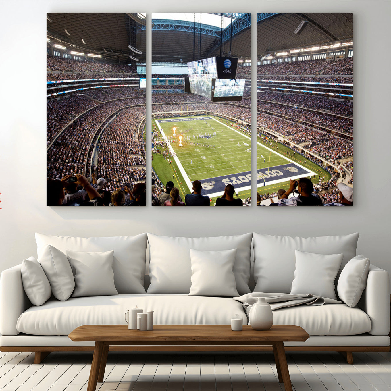 -Dallas Cowboys Football Team Print - Arlington AT&T Stadium Wall Art Canvas Print
