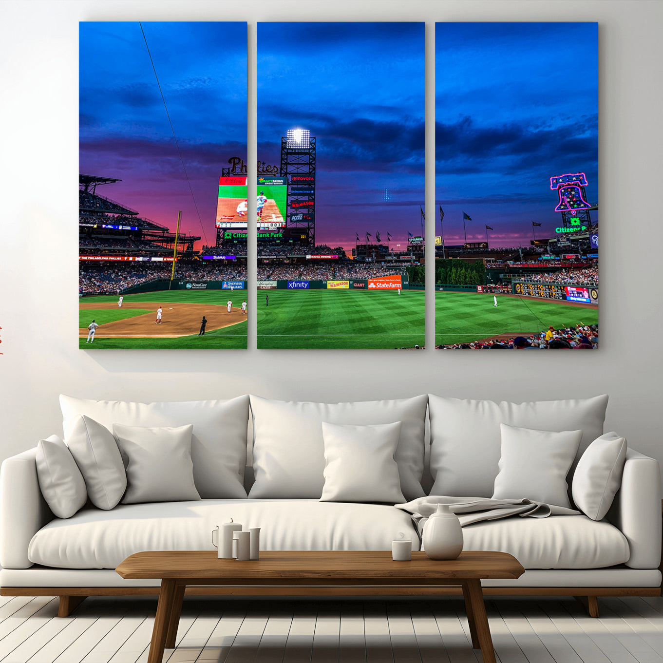20427-MGV-CV-36X24-Philadelphia Phillies Baseball Team Print - Philadelphia Citizens Bank Park Stadium Canvas Wall Art
