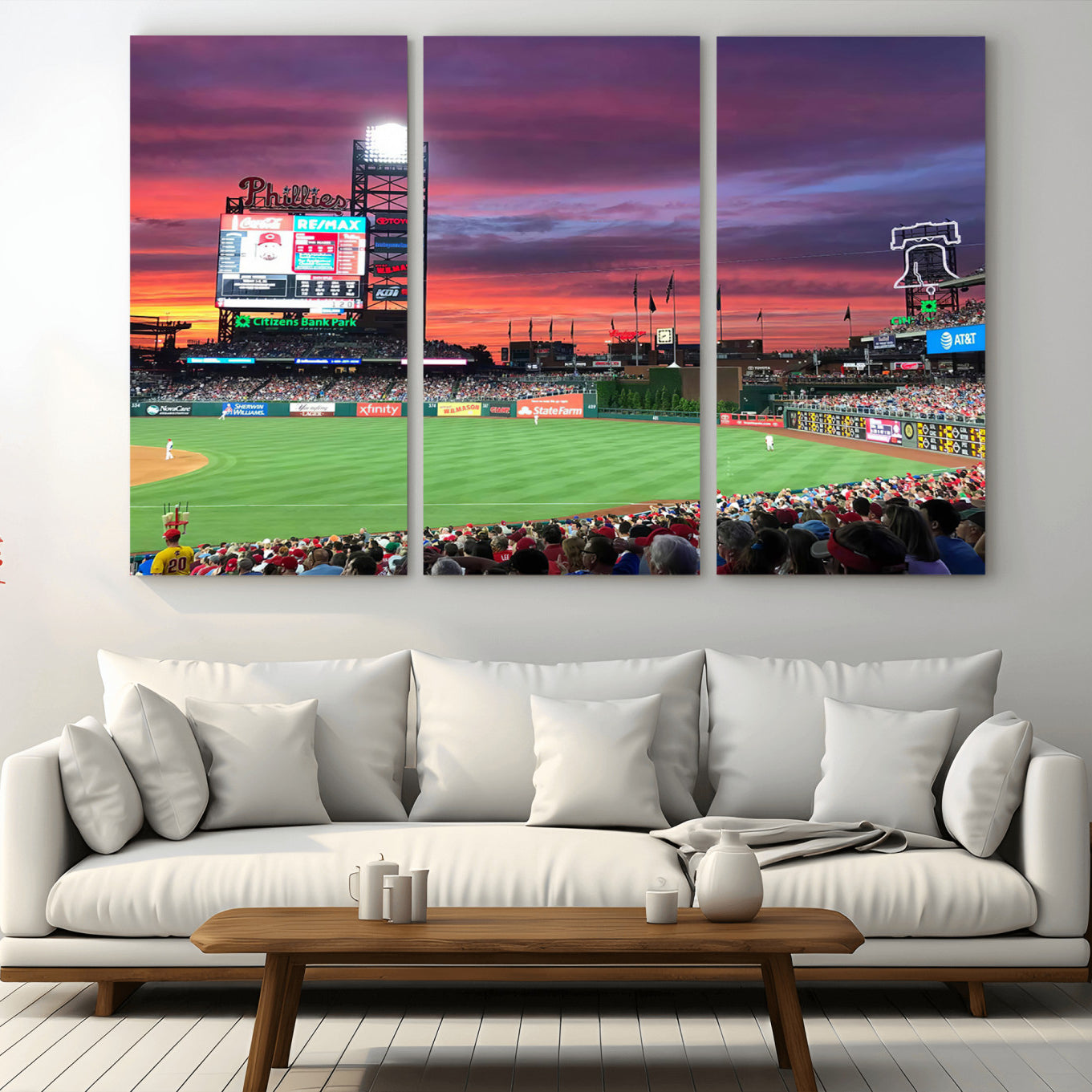 99918-MGV-CV-36X24-Philadelphia Phillies Baseball Team Print - Philadelphia Citizens Bank Park Stadium Wall Art Canvas