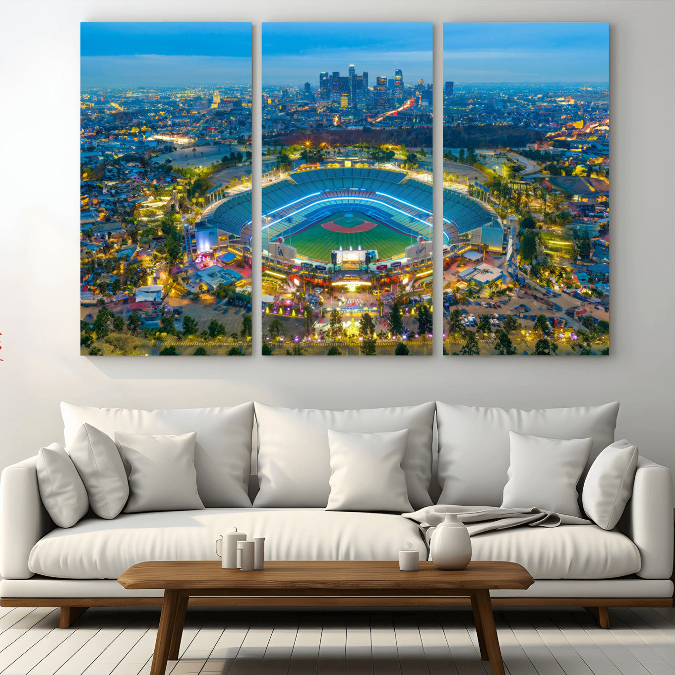 -Los Angeles Dodgers Wall Art Canvas, Dodger Stadium Wall Art Canvas Print - MLB Baseball Stadium