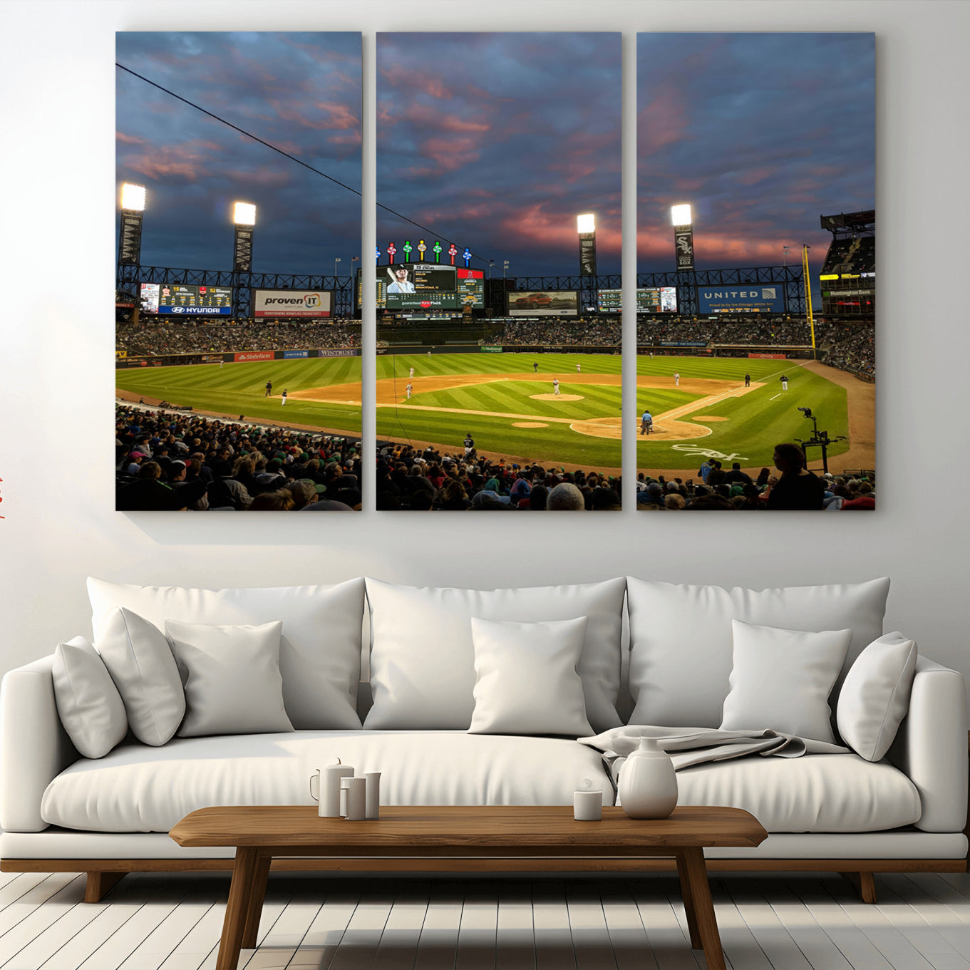 96063-MGV-CV-36X24-Chicago White Sox Baseball Team Print Canvas- Guaranteed Rate Field Stadium Wall Art Canvas Print