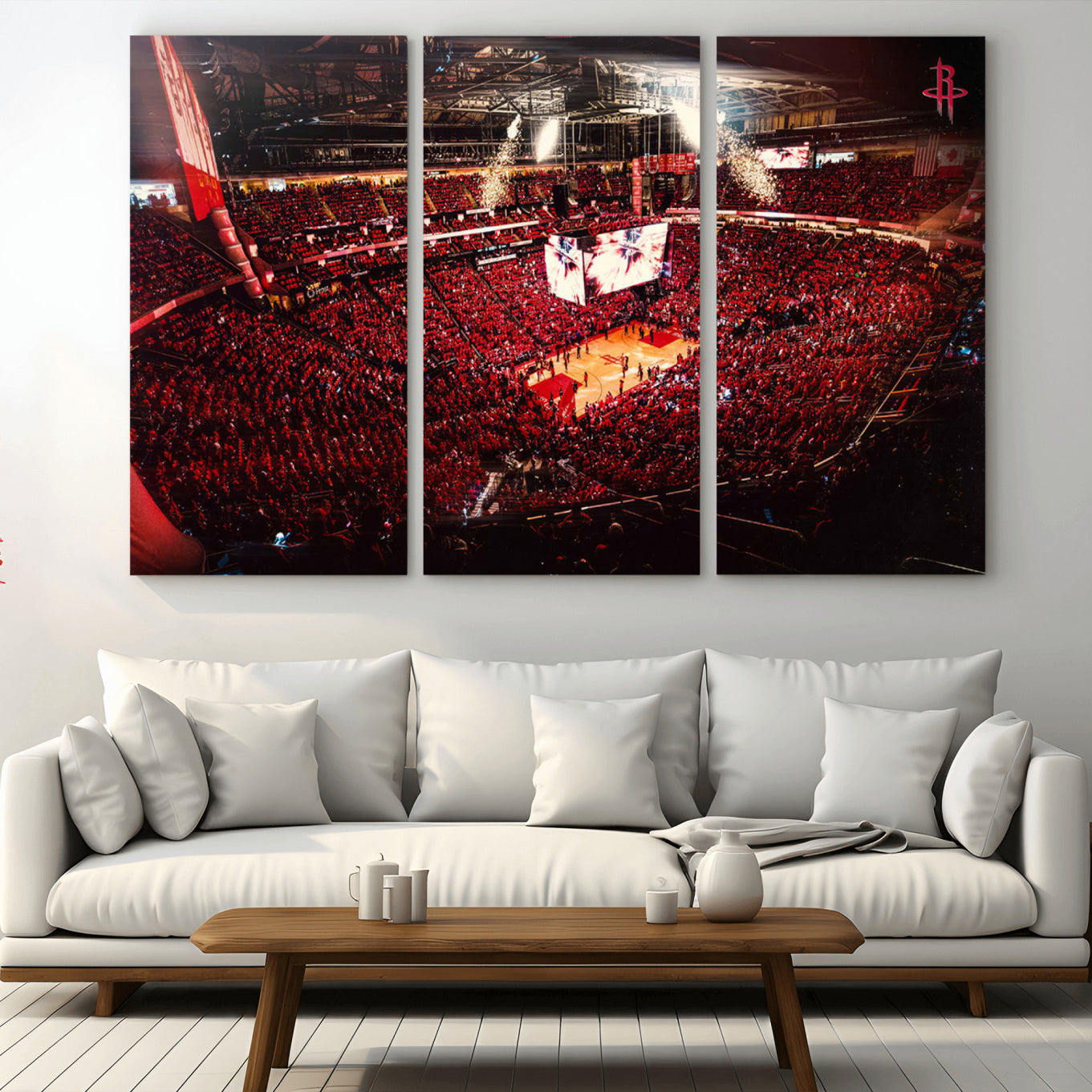 -Houston Rockets Basketball Team Print Canvas- Houston Toyota Center Stadium Wall Art Canvas Print