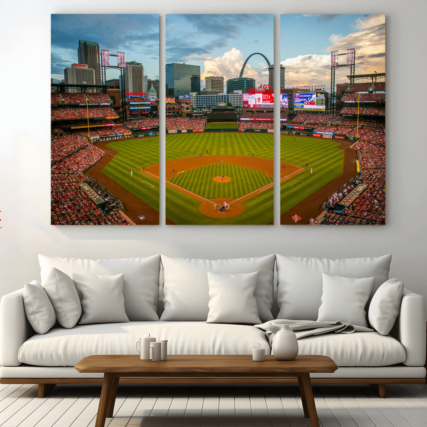 34054-MGV-CV-36X24-St. Louis Cardinals Baseball Team Print - Busch Stadium Wall Art Canvas Print