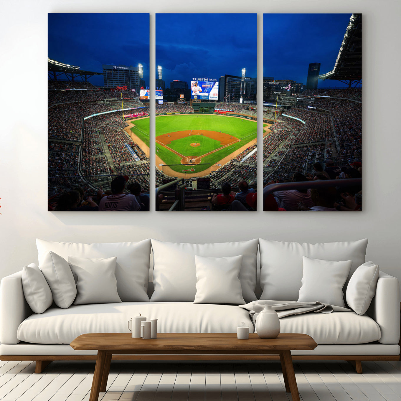 88590-MGV-CV-36X24-Truist Park Night Game Canvas Art - Atlanta Braves Stadium Wall Art Canvas