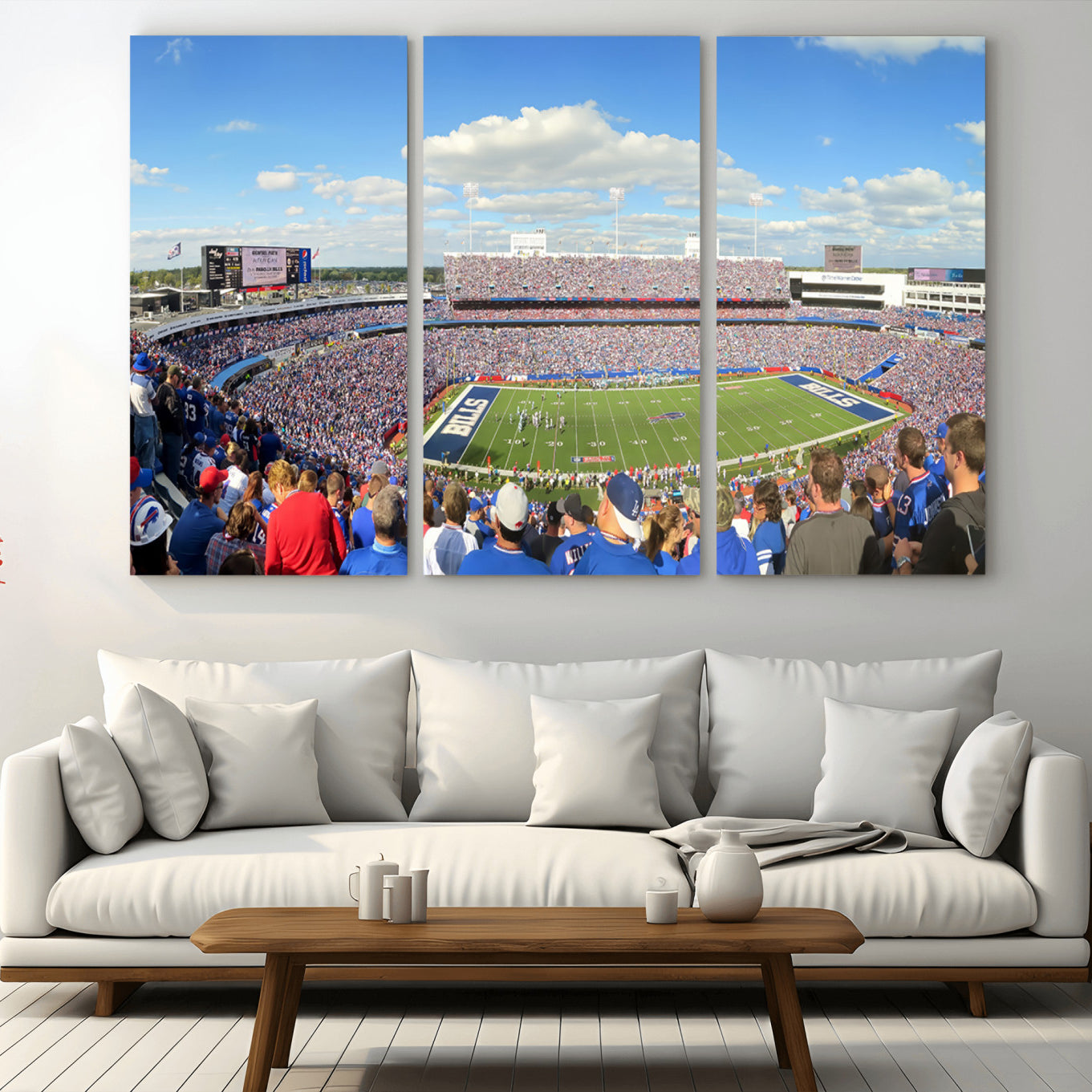 35302-MGV-CV-36X24-Buffalo Bills NFL Football Team Print - Buffalo Highmark Stadium Wall Art Canvas Print