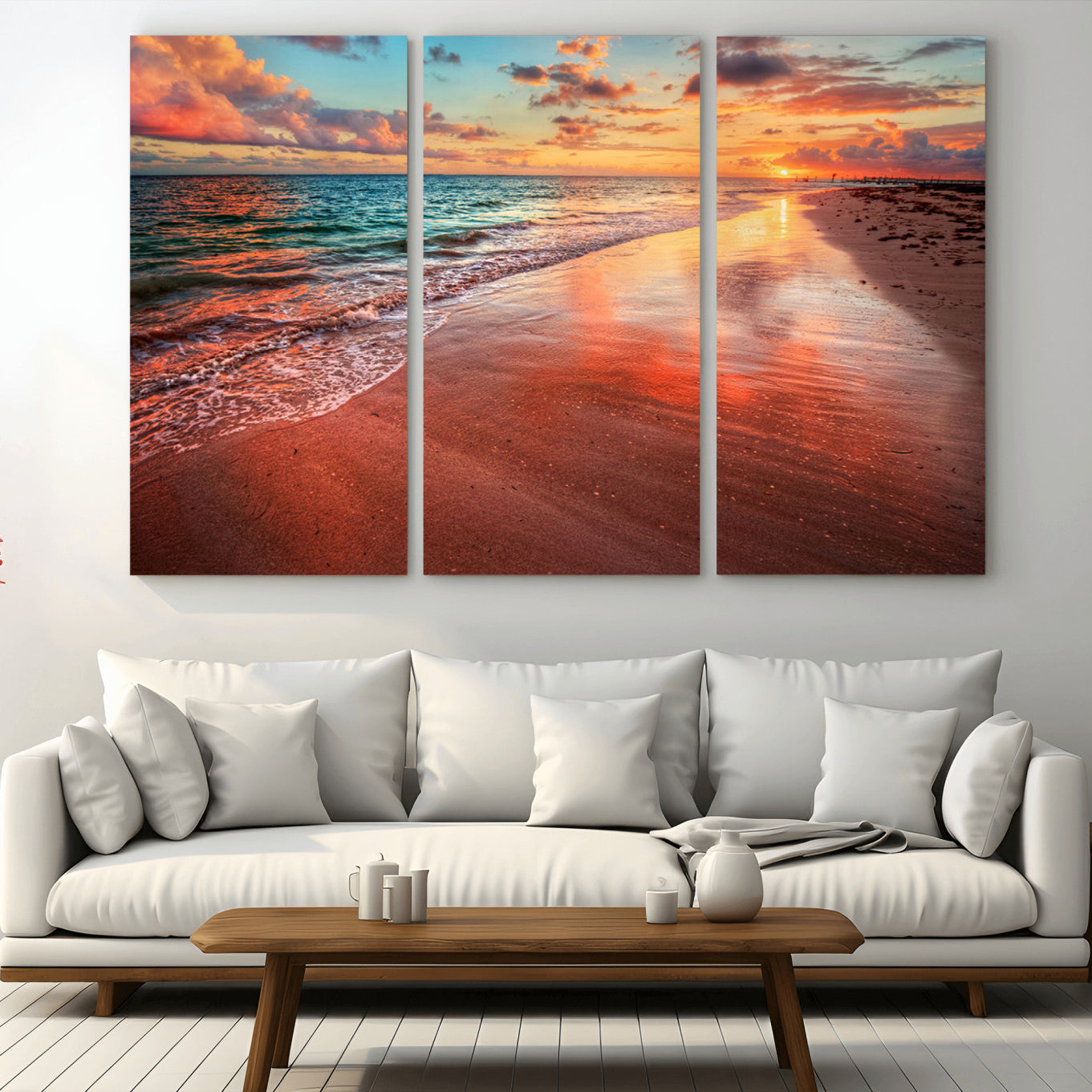 90287-MGV-CV-36X24-Sunset Beach Wall Art | Ocean Canvas Print | Coastal Wall Art | Tranquil Sunset Canvas Print