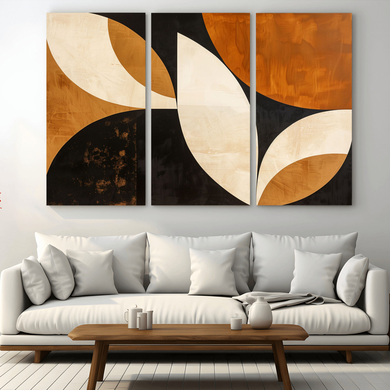 21251-MGV-CV-36X24-Geometric Abstract Wall Art Canvas Print, Mid Century Modern Wall Art Print