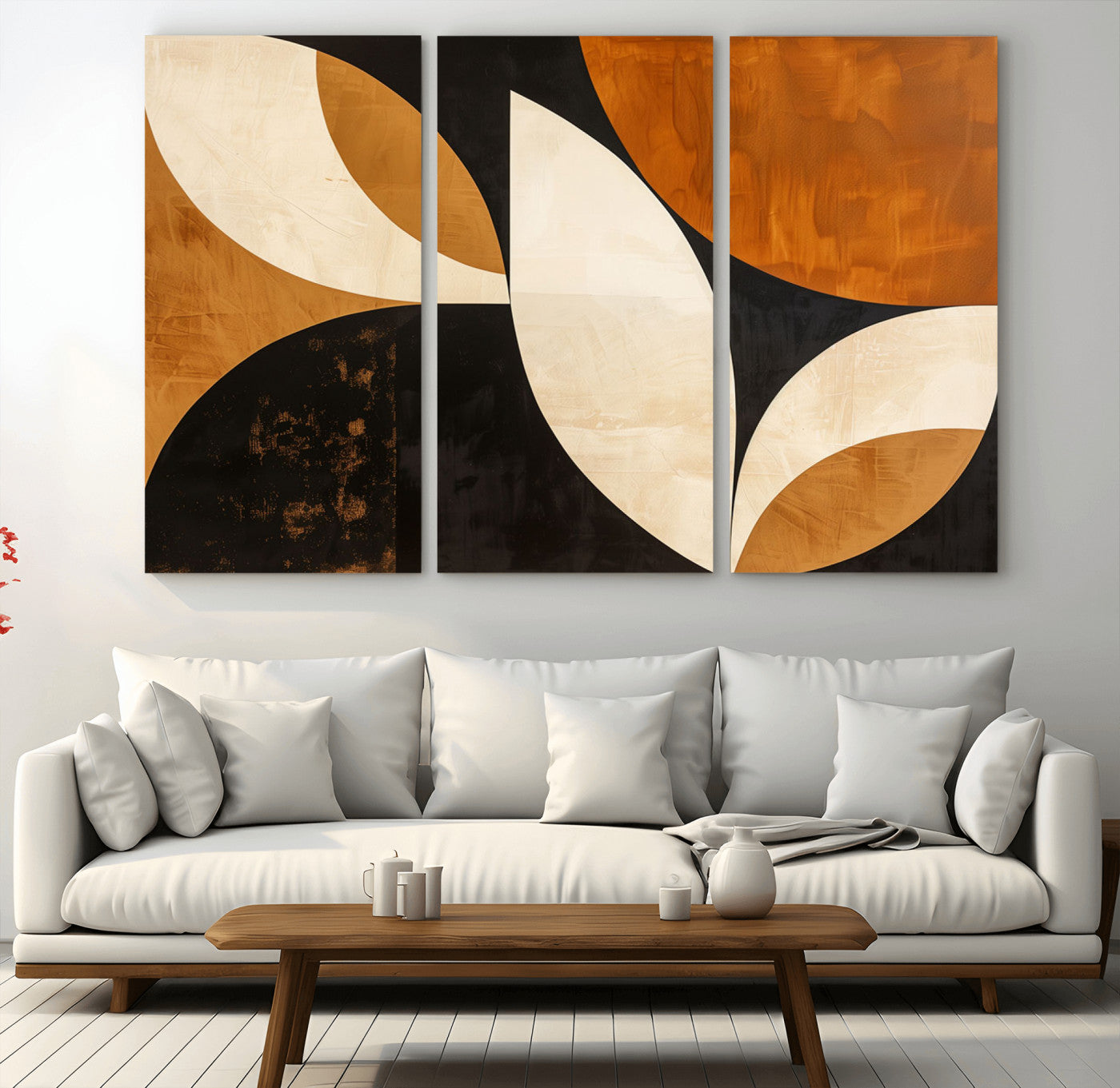 21251-MGV-CV-36X24-Geometric Abstract Wall Art Canvas Print, Mid Century Modern Wall Art Print
