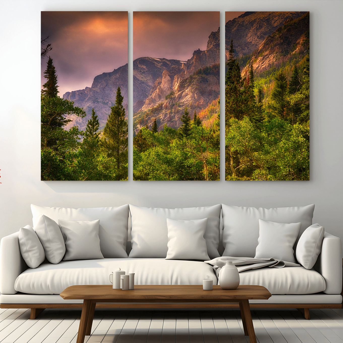 81684-MGV-CV-36X24-Colorado Rockies Mountains Wall Art Canvas Print | Ready to Hang Framed Mountain Landscape