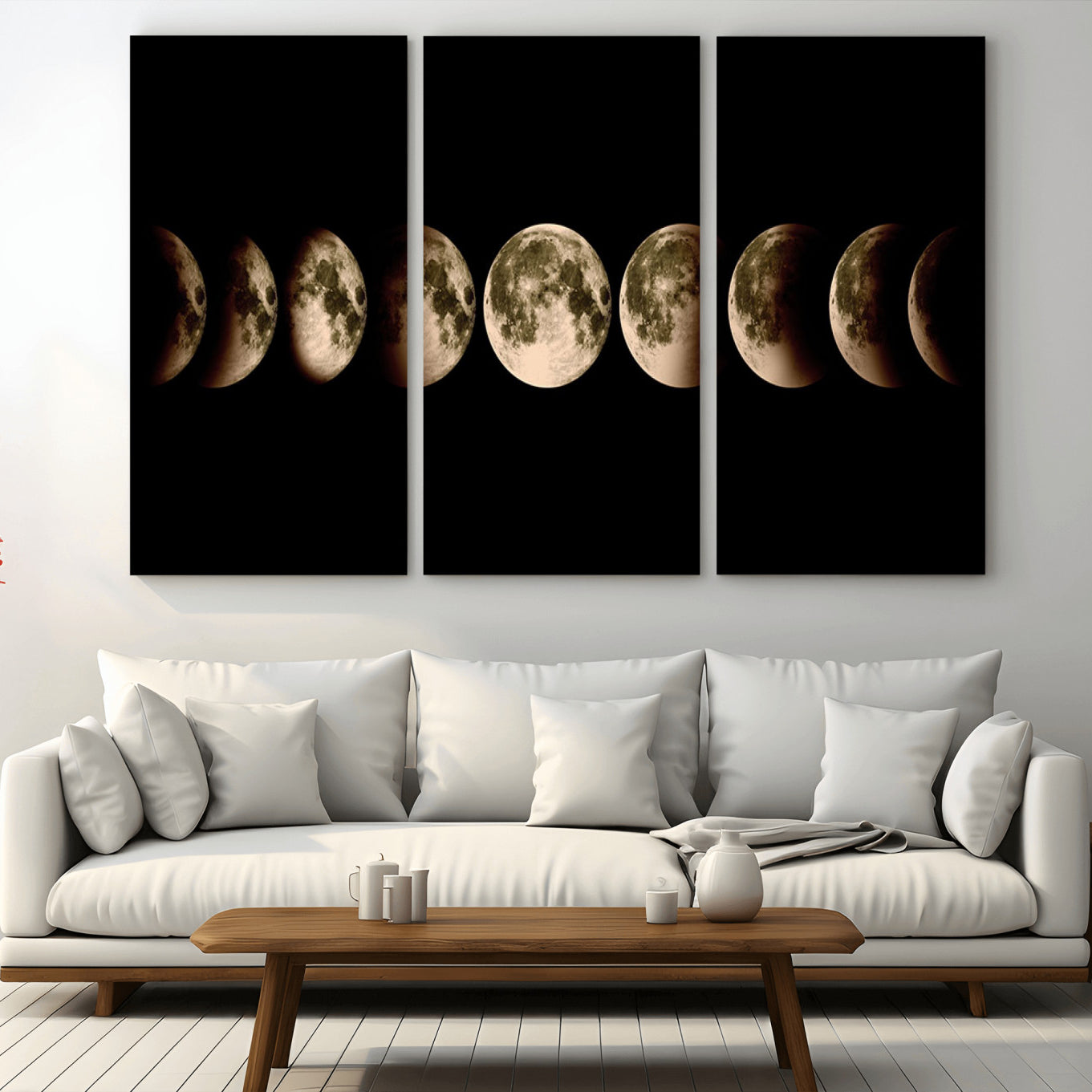 52750-MGV-CV-36X24-Phases of the Moon Wall Art | Canvas Print for Modern Wall Decor | Ready to Hang and Framed
