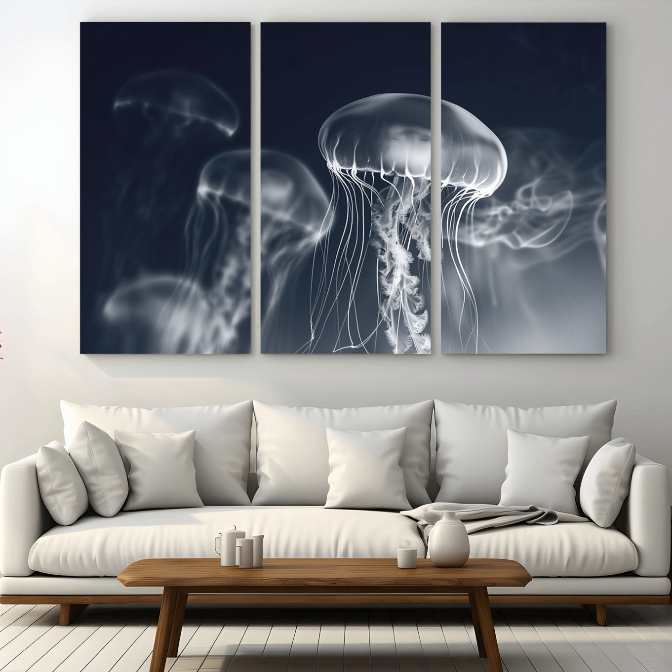 -Jellyfish Wall Art Canvas Print, Modern Abstract Jellyfish Wall Decor