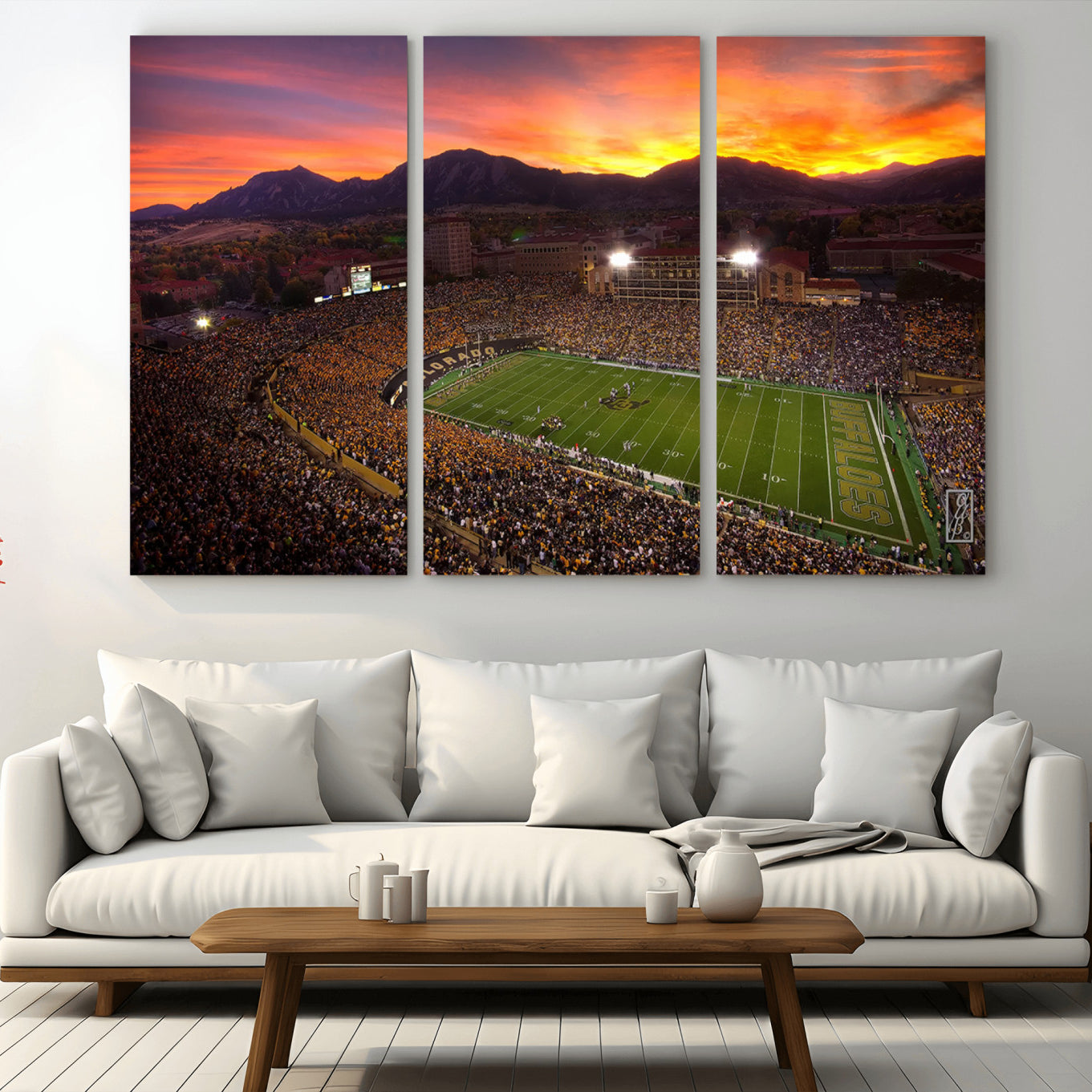 -Colorado Buffaloes Football Team Print - Boulder Folsom Field Stadium Wall Art Canvas Print