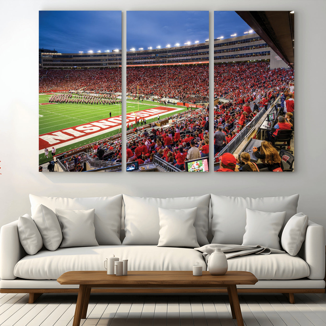 -Wisconsin Badgers Football Team Print - Madison Camp Randall Stadium Wall Art, Wisconsin Badgers
